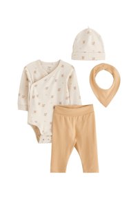 Lindex SET 4 PCS WRAP - Kootud müts - beige