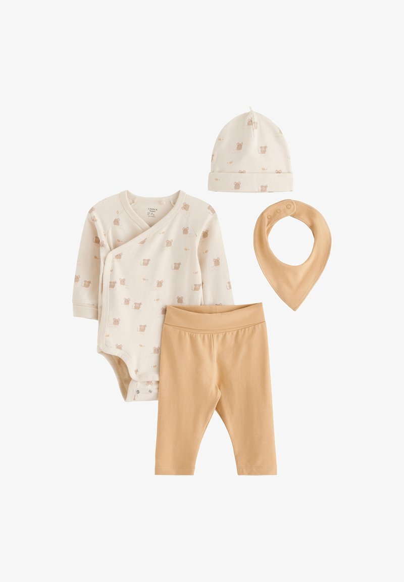Lindex SET 4 PCS WRAP - Megzta kepurė - beige