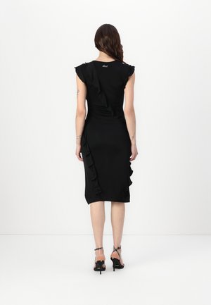 RUFFLE DRESS - Jerseykjole - black
