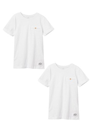 Name it 2ER-SET KURZARM RUNDHALS KNOPF-DETAIL - T-Shirt basic - weiß