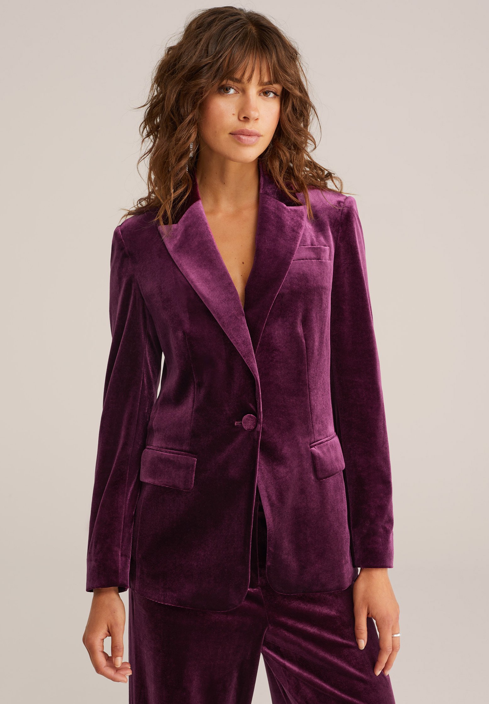 Veste Doublée Cacharel Violet Aubergine - Tissu Moiré - Taille 42 (XL) - Occasion En Très Bon état