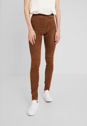 Pantaloni di pelle - cognac