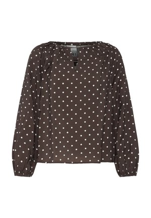 ICHI, IHFORANA LS - Blouse - coffee bean birch dot