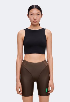District Vision, HIGH NECK BRA - Toetav spordirinnahoidja - black