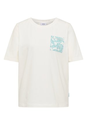 Cecil, T-SHIRT MIT RUNDHALS UND BRUSTTASCHE - T-shirt imprimé - vanilla white