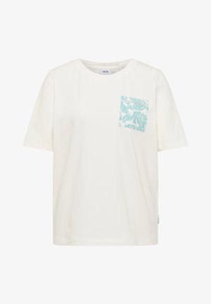 Cecil, T-SHIRT MIT RUNDHALS UND BRUSTTASCHE - T-shirt imprimé - vanilla white
