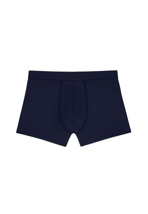 Námořnické modré pánské boxerky vyrobené z měkkého bavlněného materiálu. Mají přední kapsu a elastický pás. Hladká struktura, přiléhavý design.