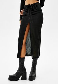 Bershka A-line skirt - black