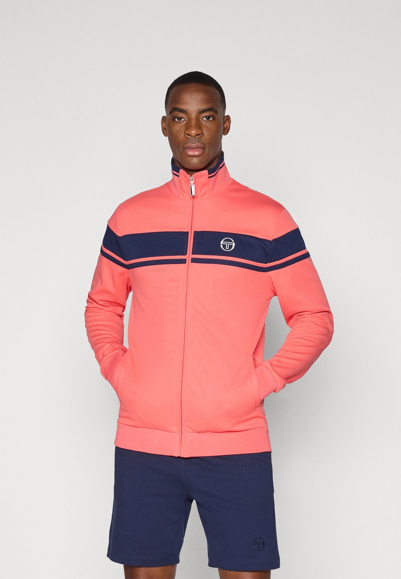 Sergio Tacchini DAMARINDO TRACKTOP - Športna jopa s kapuco na zadrgo - dubarry/maritime blue