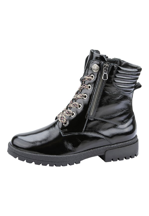 Schnürstiefelette - schwarz