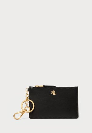 LEATHER ZIP CARD CASE - Lommebok - black
