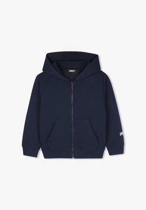 DKNY, CARDIGAN À CAPUCHE - Sweater met rits - bleu mistral