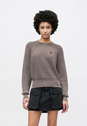 SLIPERY - Neule - medium brown