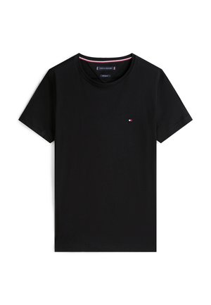 Tommy Hilfiger, CORE STRETCH SLIM NECK TEE - T-shirt basic - black