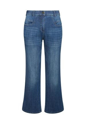 Ulla Popken STRETCH - Bootcut-farkut - blue denim