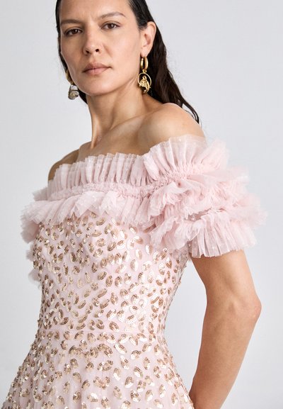 Needle & Thread AUTUMN LEAVES OFF SHOULDER BALLERINA DRESS - Gallakjole - dusk pink/caramel