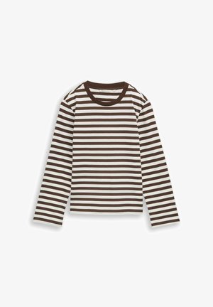 TOM TAILOR DENIM, LOOSE FIT LANGARMSHIRT MIT STREIFENMUSTER - Langarmshirt - brown white stripe
