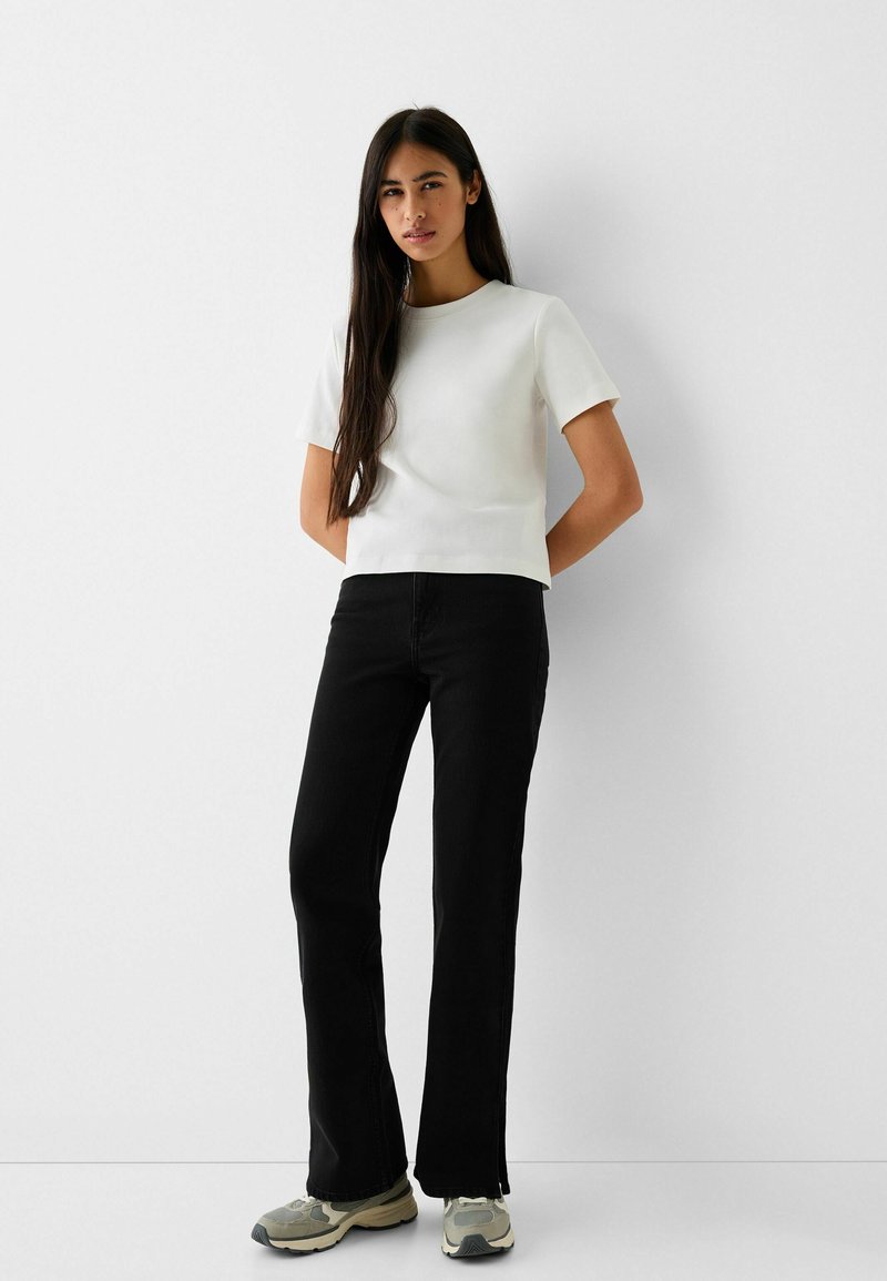 Bershka Straight leg jeans zwart Bershka Straight leg jeans zwart