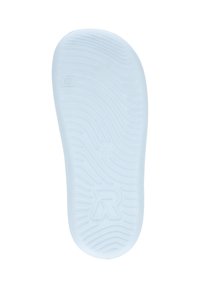 Semelle de chaussure en caoutchouc blanc avec des rainures texturées, présentant une forme arrondie et un logo "R" en relief. Taille marquée comme 37.