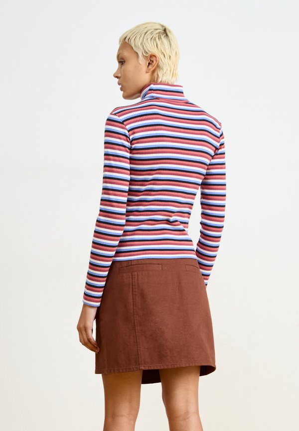 QUINCE STRIPE TURTLENECK - Long sleeved top - brick multi3