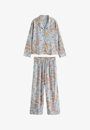 Laura Ashley, DOBBY BUTTON THROUGH SET - Pyjama set - blue brown lloyd print