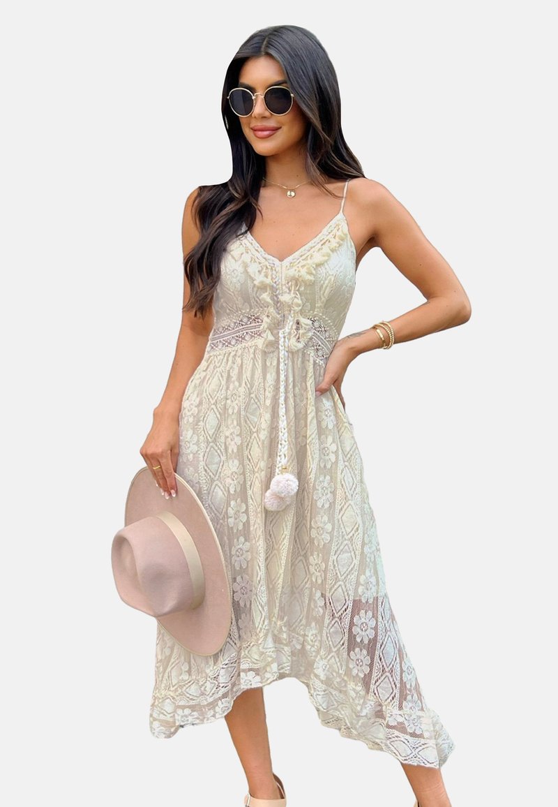 Cupshe V AUSSCHNITT FLORAL QUASTEN SPAGHETTI HILOW PARTY BOHO BEACH