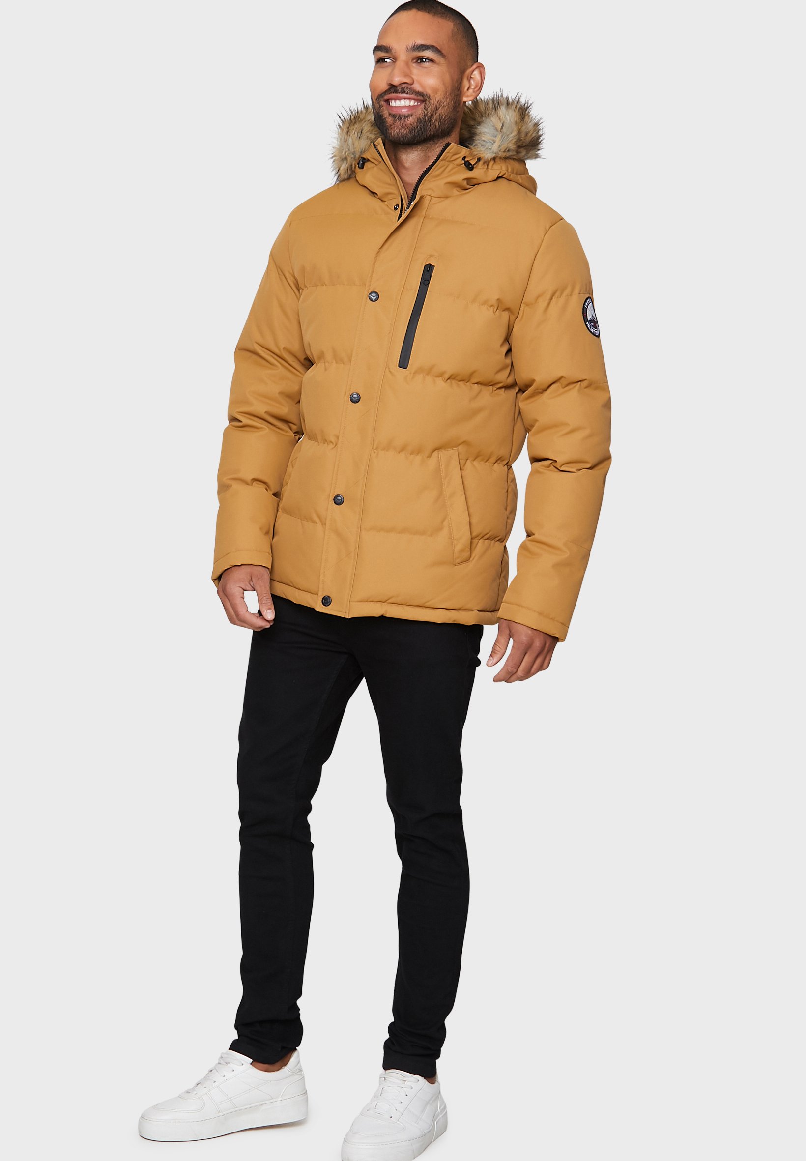camel down jacket