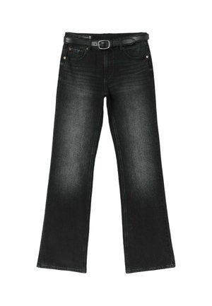 Stradivarius, D68 BOOT-CUT JEANS WITH BELT - Jean slim - grey