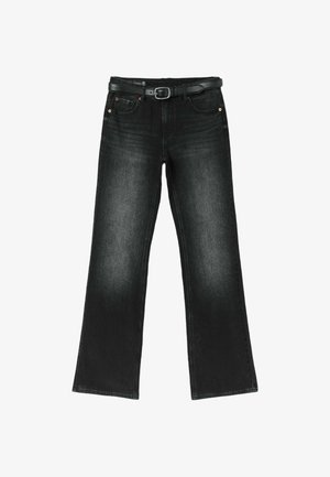 Stradivarius, D68 BOOT-CUT JEANS WITH BELT - Jean slim - grey