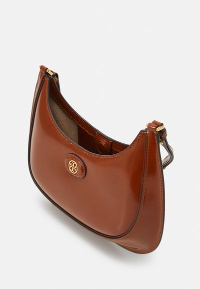 Tory Burch ROBINSON SPAZZOLATO CONVERTIBLE CRESCENT BAG - Torbica - dark sienna