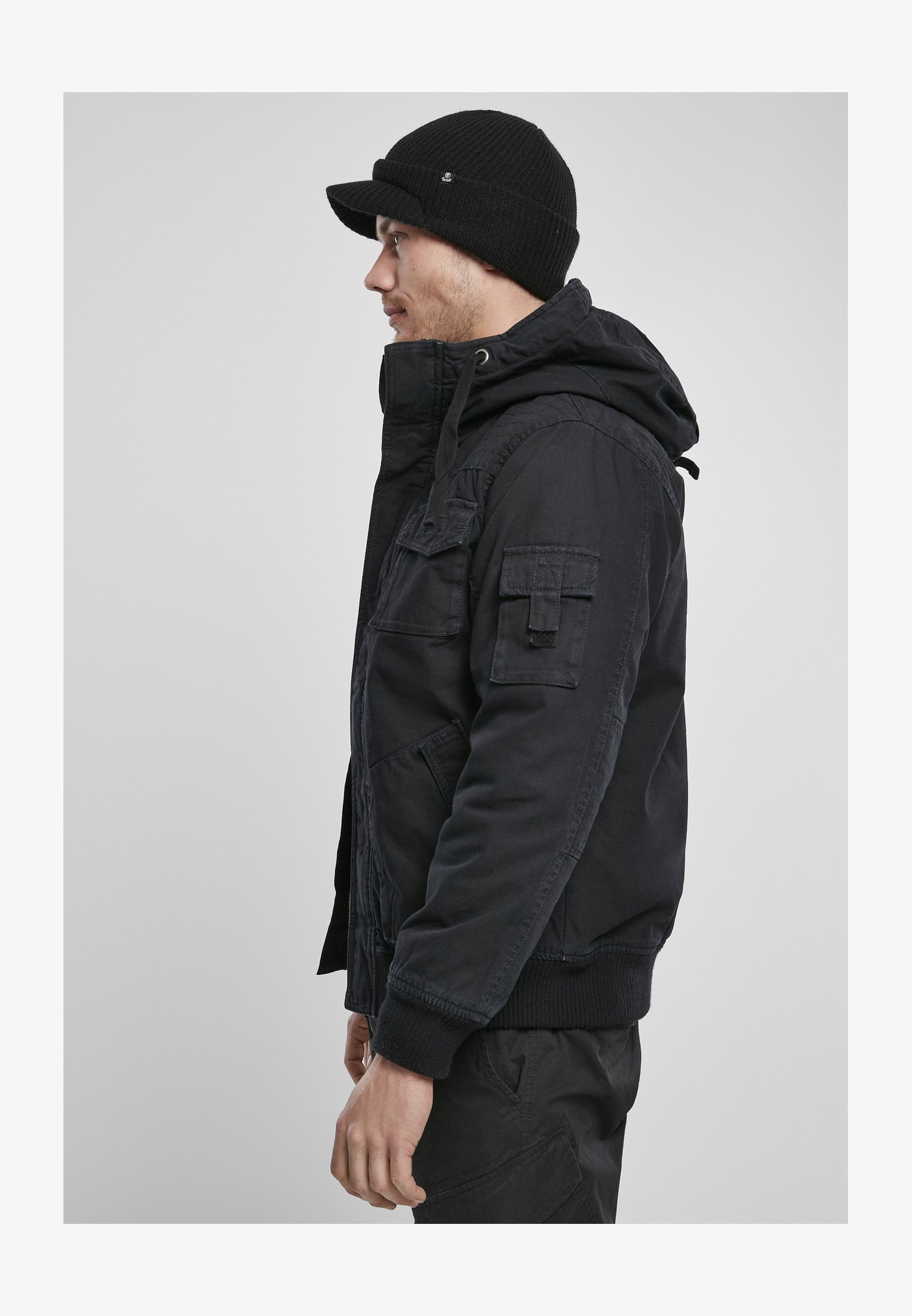 Brandit Security Beanie – Berretto In Cotone Nero Con Scritta Security E Fori Di Ventilazione