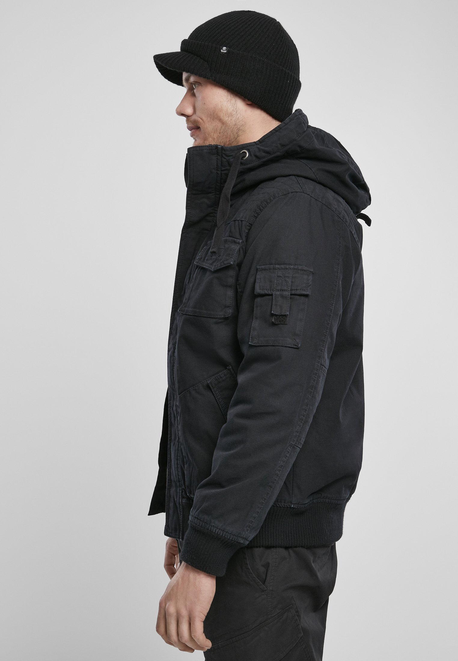Brandit Security Beanie – Berretto In Cotone Nero Con Scritta Security E Fori Di Ventilazione