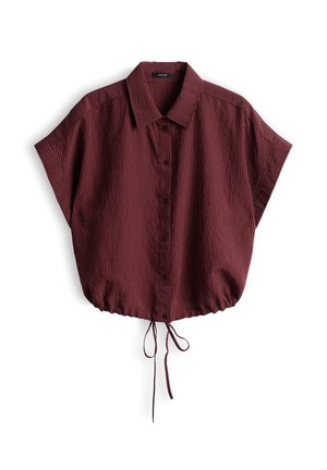 OPUS, CROPPED STRIPE FIT - Overhemdblouse - cherry jam