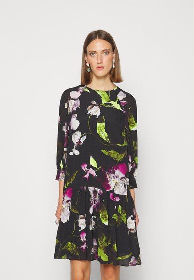 Erdem LONG SLEEVE DRESS GATHERED HEM - Φόρεμα ημέρας - black