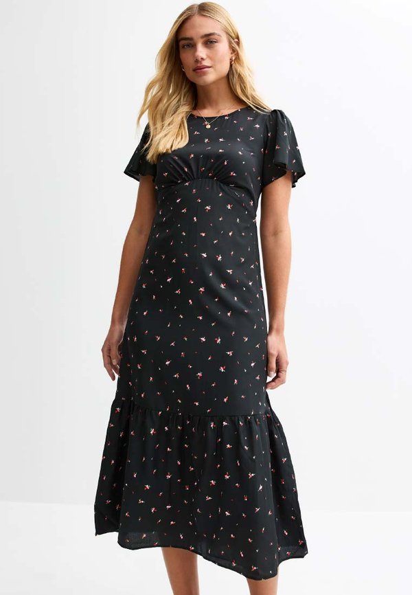 FLORAL PRINT GATHERED MIDI - Freizeitkleid