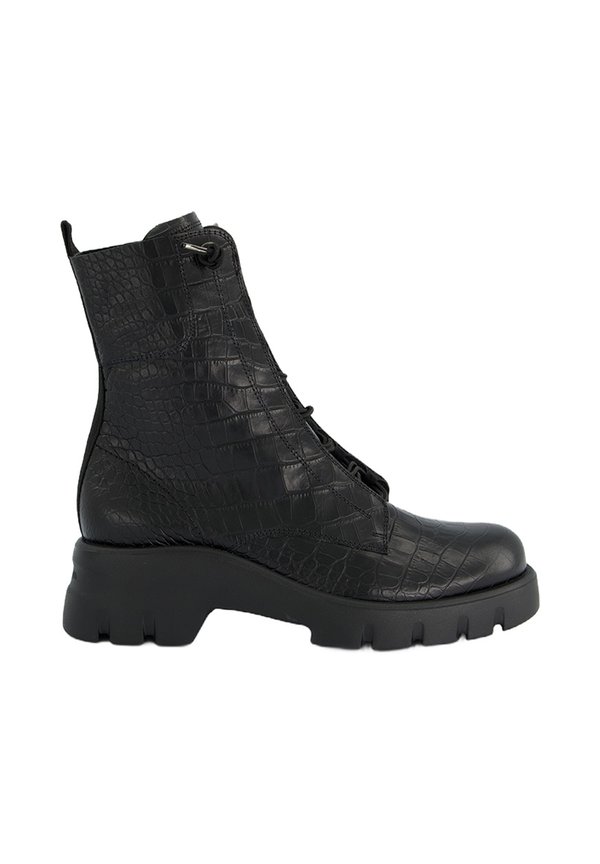 Schnürstiefelette - schwarz