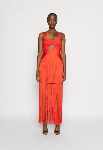 Hervé Léger DRAPED FRINGE CUT OUT GOWN - Suknia balowa
