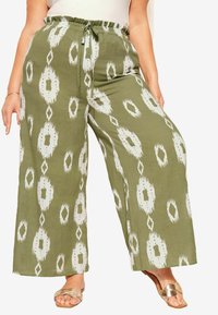 Curves Like These WIDE LEG REGULAR FIT - Nohavice - khaki green