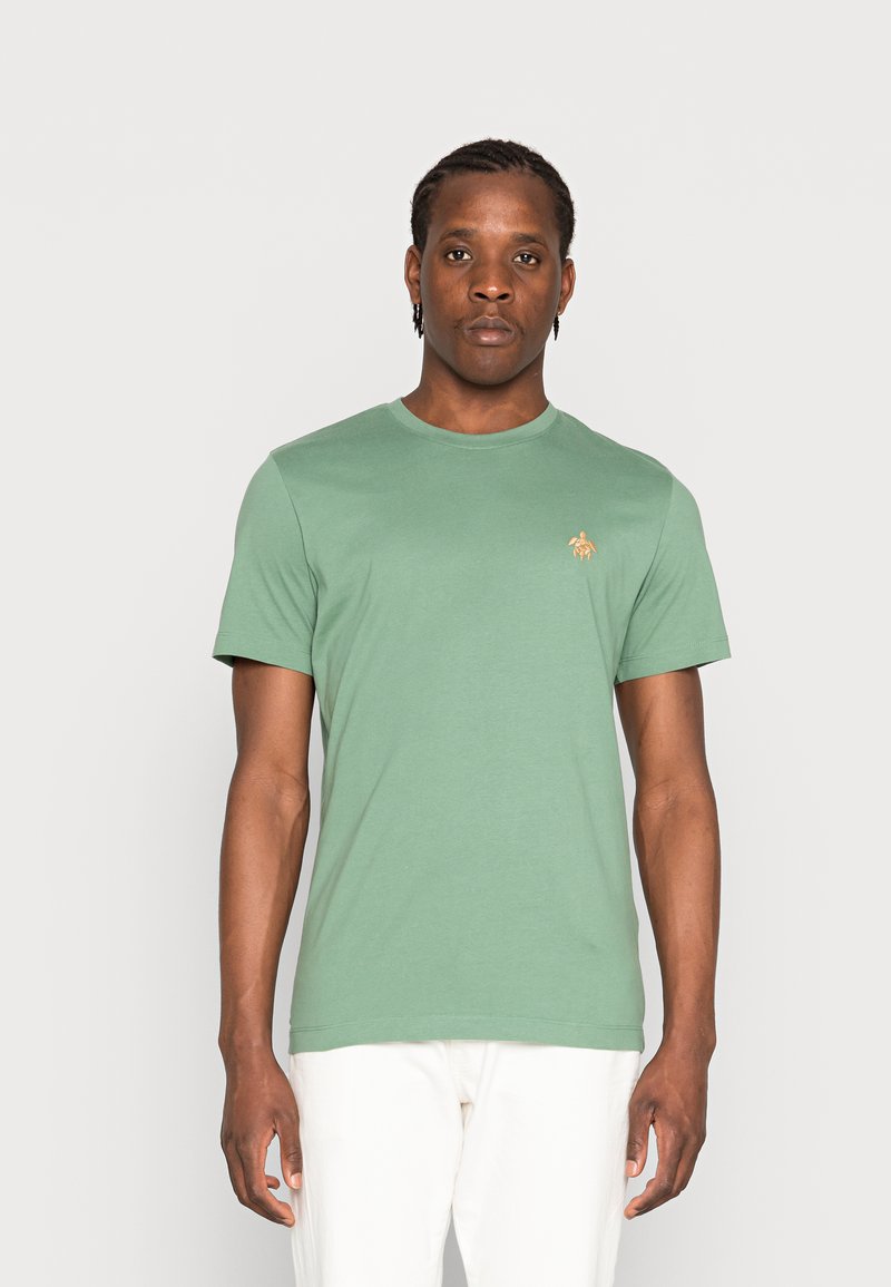 Selected Homme - WILDER NECK TEE CAMP - T-shirt basique - dark ivy, Agrandir