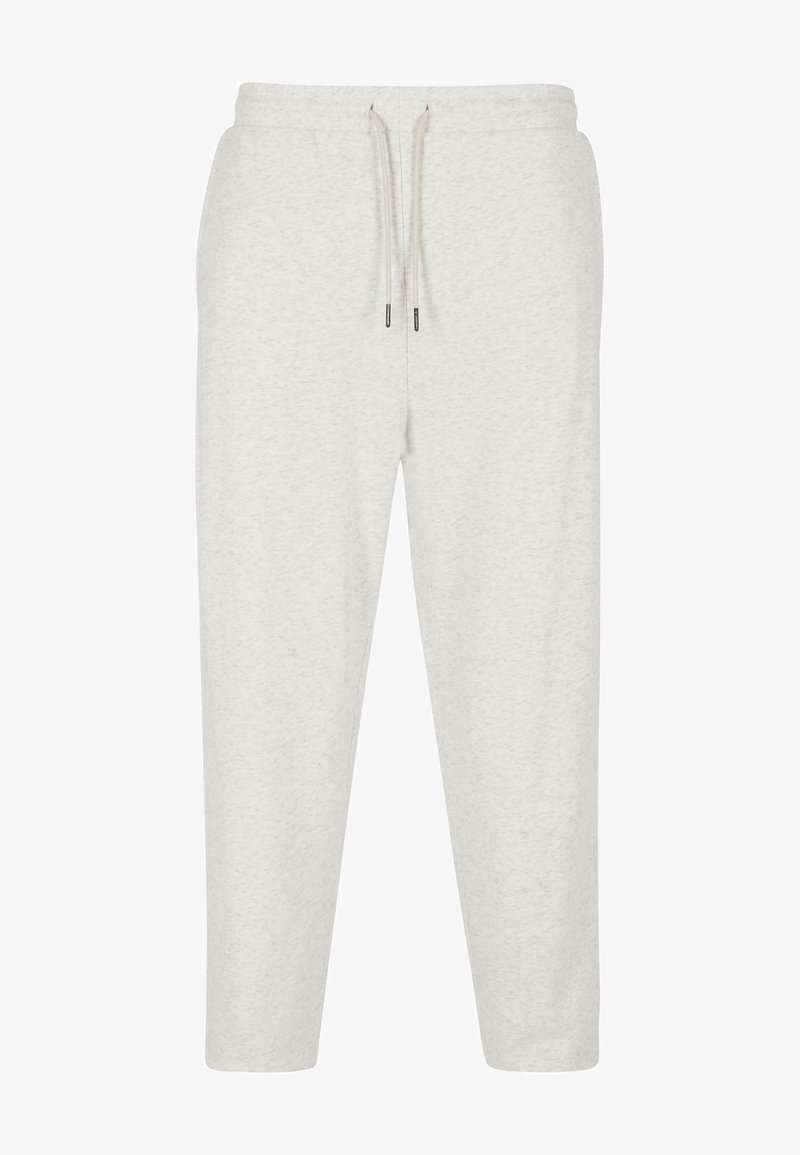 Lichtgrijze joggerbroeken van een zachte katoenmix, met een elastische tailleband met trekkoord en taps toelopende benen.