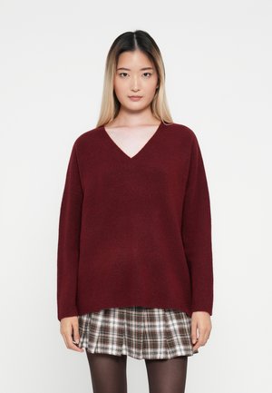 ONLTALIO LONG V NECK  - Pullover - cabernet