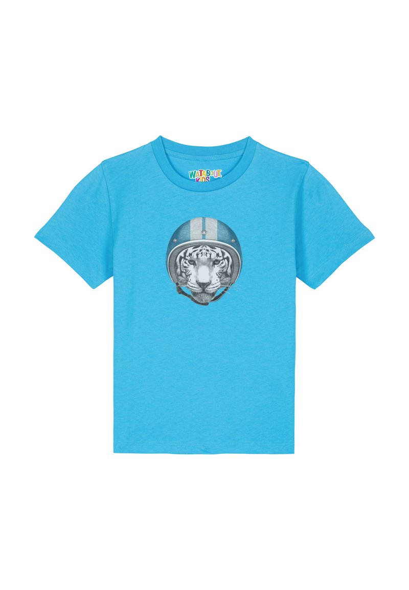 watapparel RACING TIGER - T-shirt imprimé - aqua blue