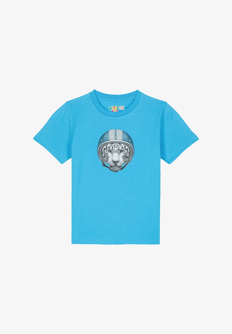 watapparel RACING TIGER - T-shirt imprimé - aqua blue
