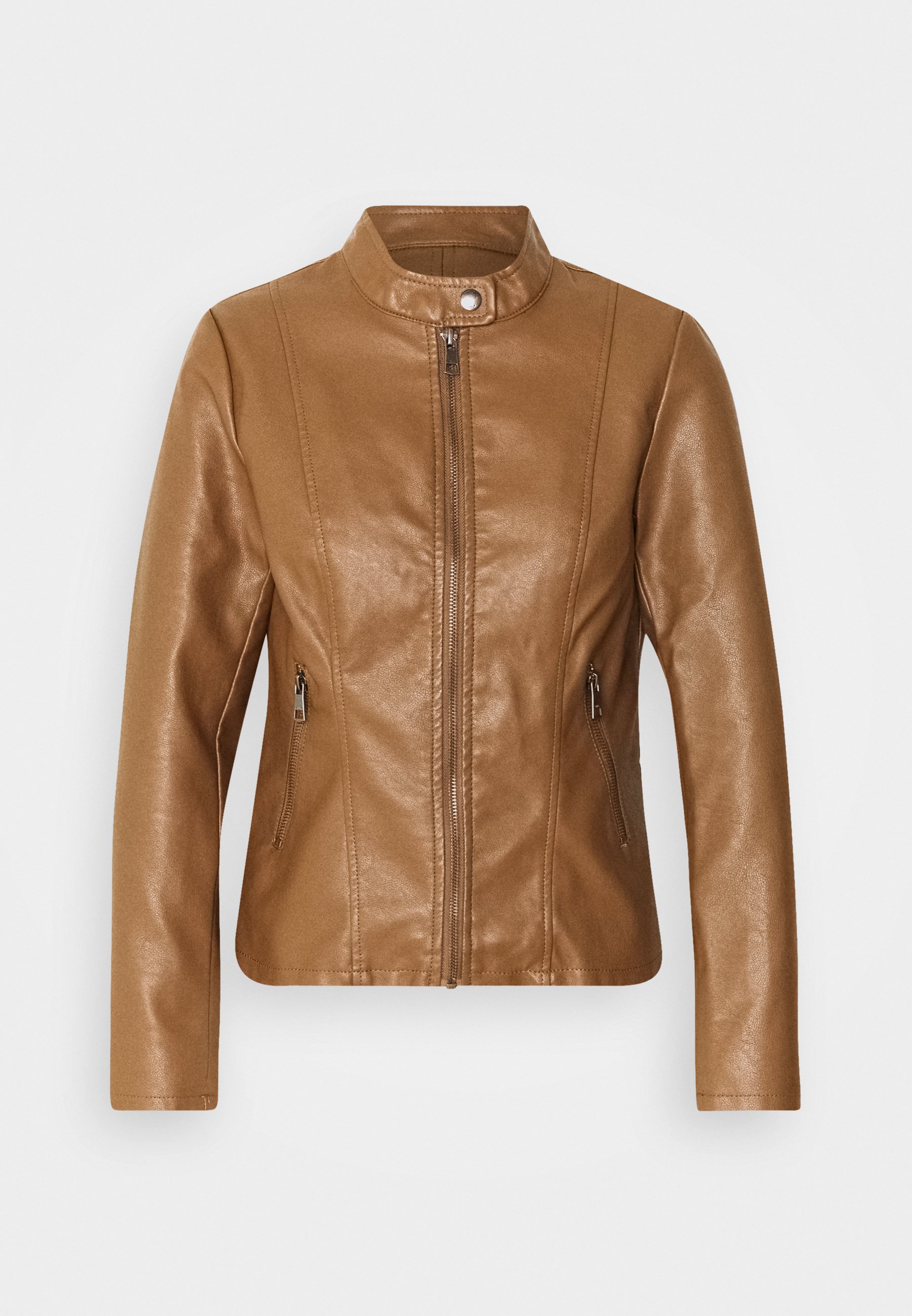 petite tan leather jacket