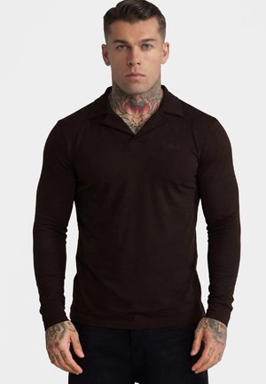 SIKSILK, LONG SLEEVE REVERE POLO - Polo - brown