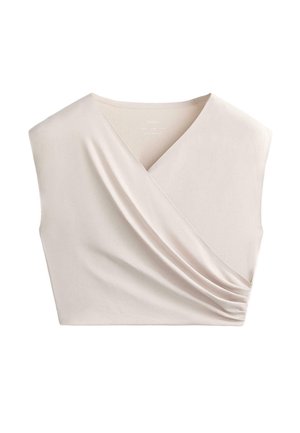 OYSHO COTTON BLEND CROSSOVER CROP - Top - sand