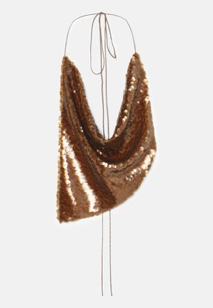 OPEN BACK COWL NECK - Top - brown