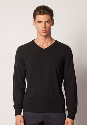 V-AUSSCHNITT  - Strickpullover - Black