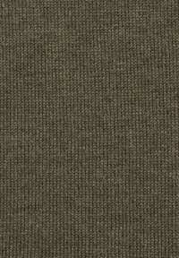 Knitted fabric in dark olive green, featuring a consistent ribbed texture with subtle variation in shade and fiber thickness.