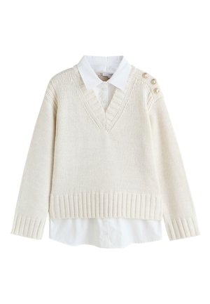 Next REGULAR FIT - V-NECK LAYER  - Jersey de punto - ecru